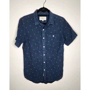 Modern Amusement Short Sleeve Button Down Men Shirt Size S